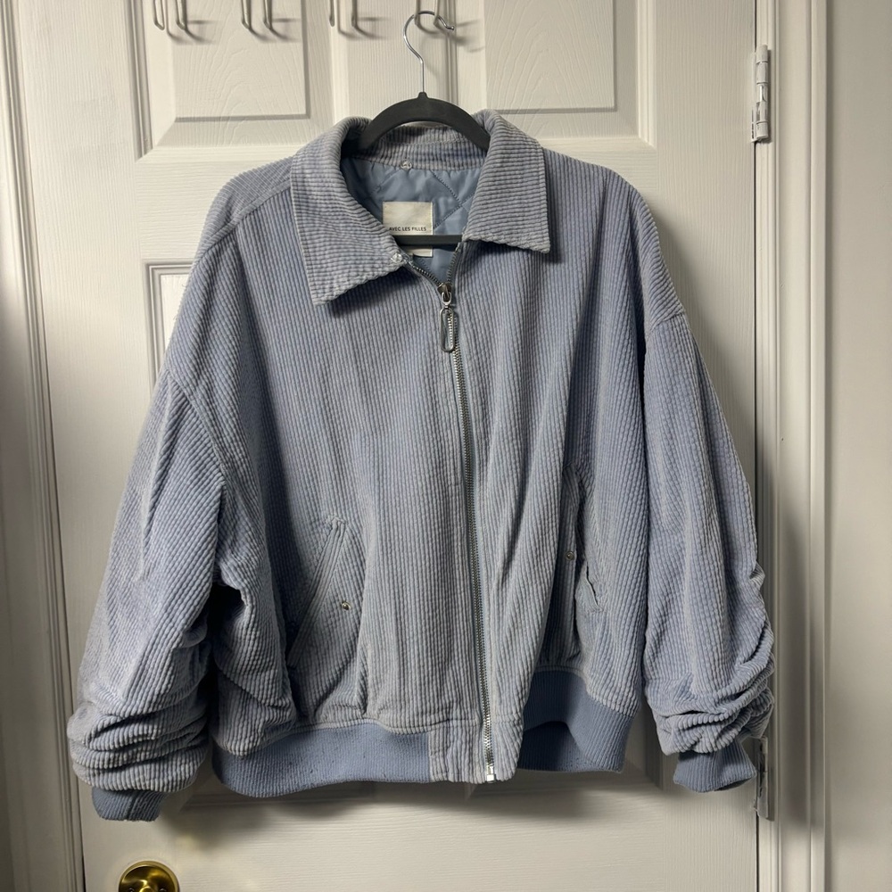 Avec Les Filles Pale Blue Quilted Jacket